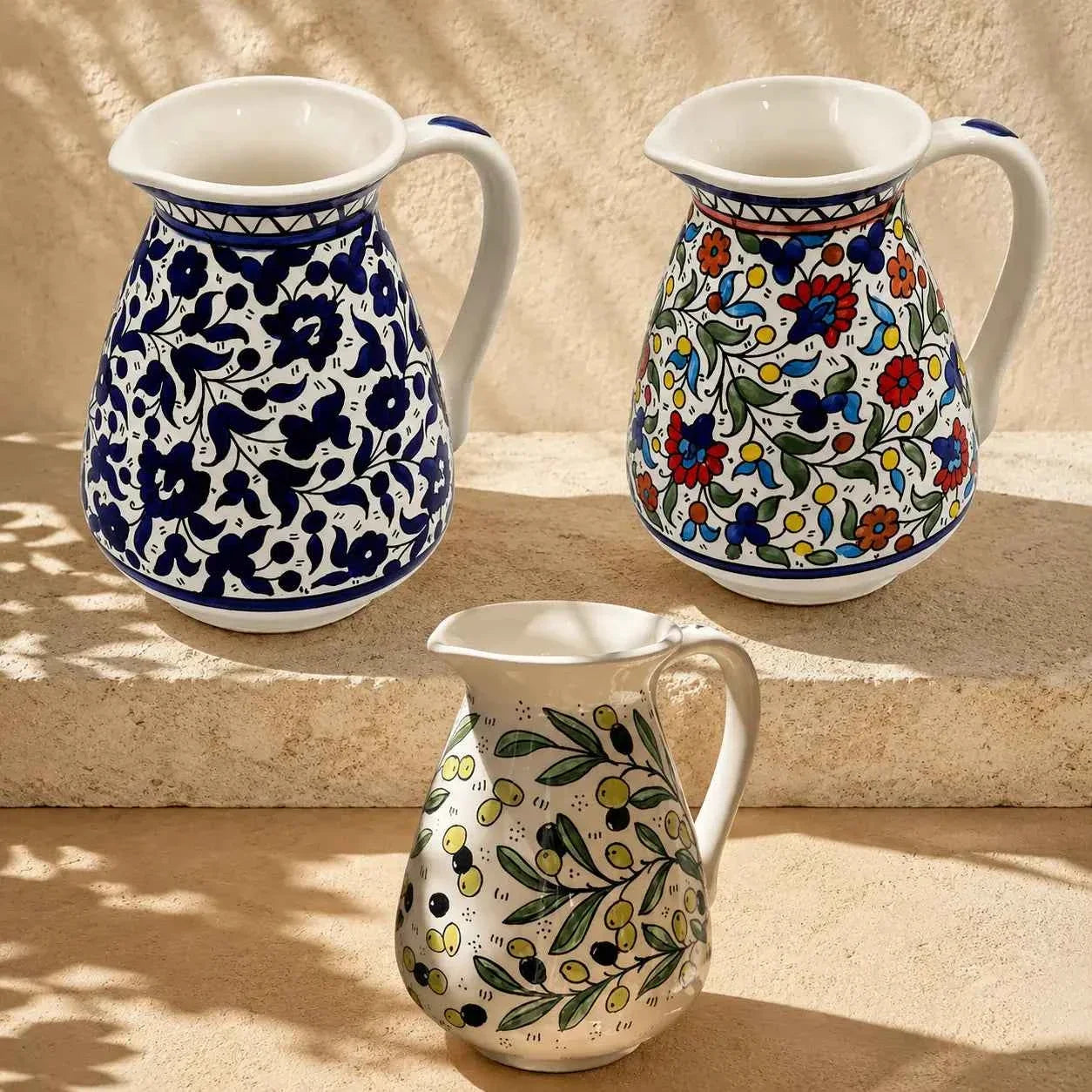 Elevate Your Serving Style with the Haleeb Handmade Palestinian Ceramic Pitcher – 1.6L