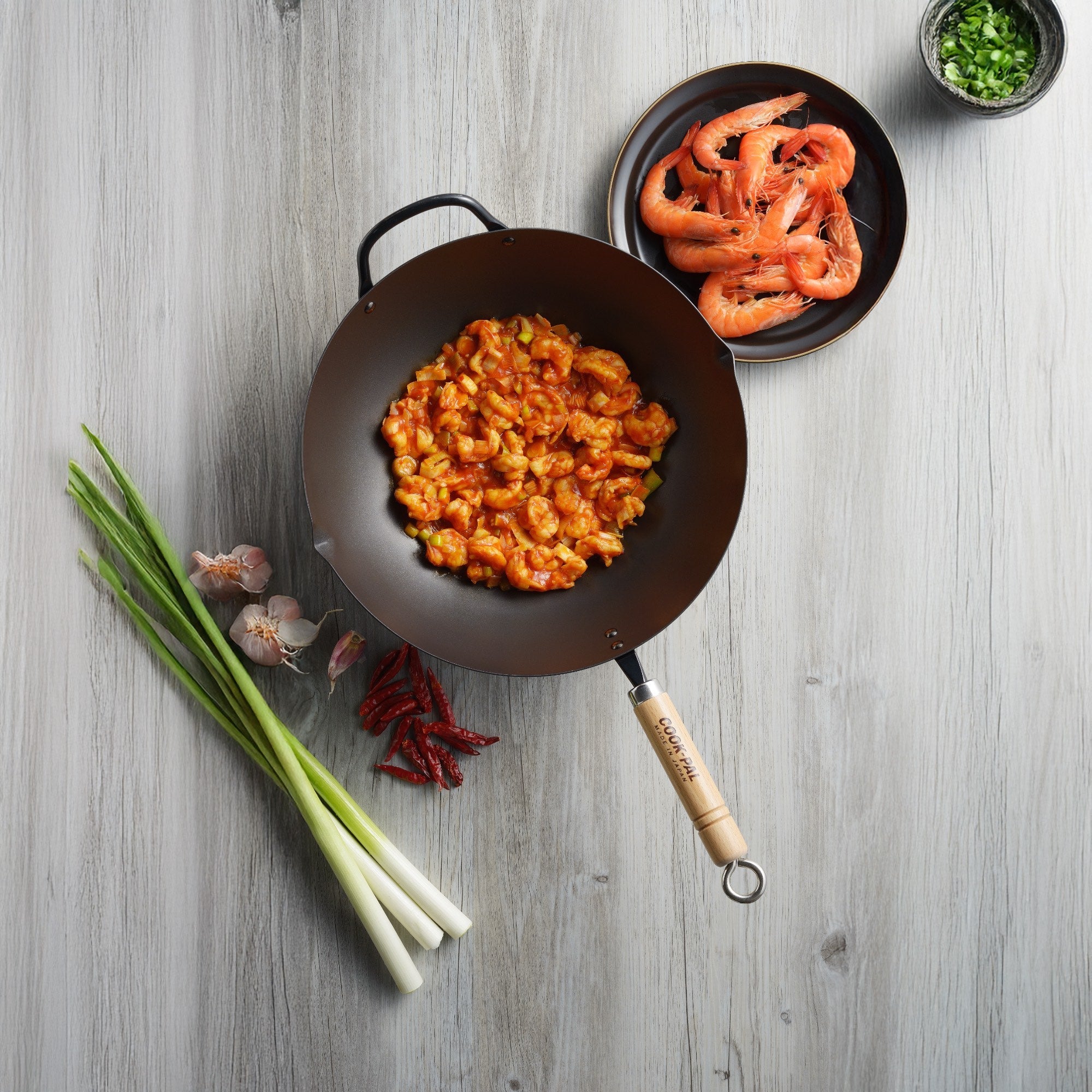 Yoshikawa Cook-Pal Ren 36cm Nitrided Carbon Steel Beijing Wok