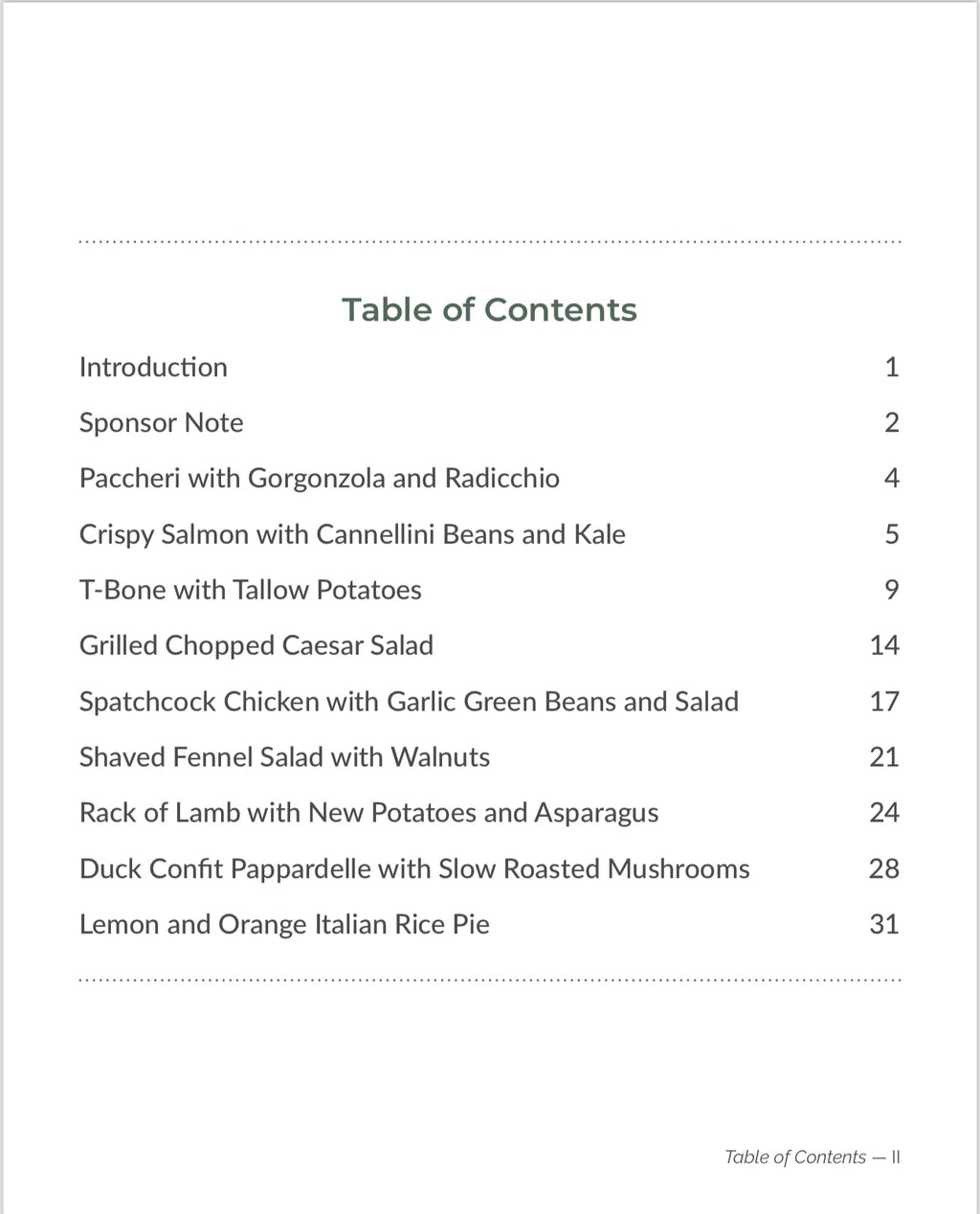 Volume One Cookbook