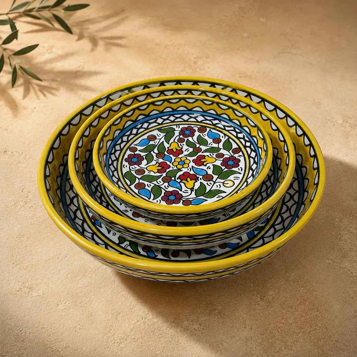 Handmade Ceramic Serving Bowl – Unique Floral Decor for Salads, Pasta & More