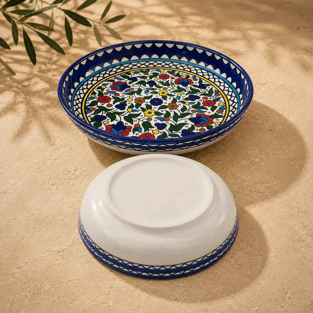Handmade Floral Ceramic Bowl - Vibrant Tableware for Salads, Pasta & Everyday Meals