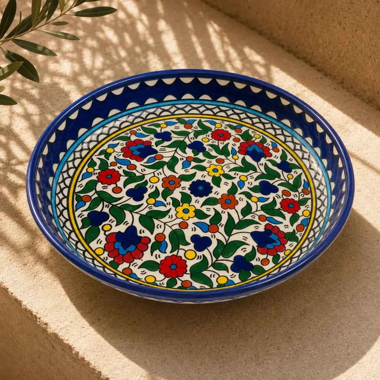 Handmade Floral Ceramic Bowl - Vibrant Tableware for Salads, Pasta & Everyday Meals