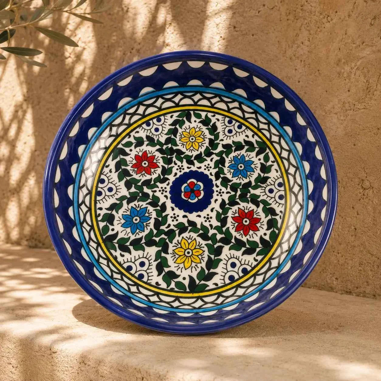 Handmade Ceramic Serving Bowl – Elevate Your Mediterranean Dining Experience