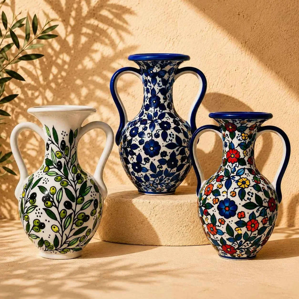 Handmade Ceramic Vase with Handles - Perfect for Timeless Home Décor