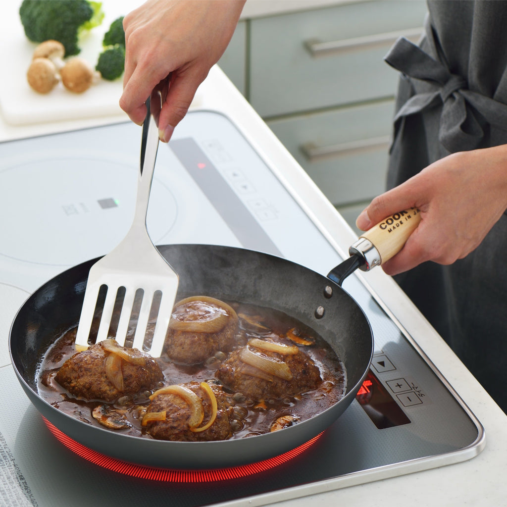 Yoshikawa Cook-Pal Ren 24cm Nitrided Carbon Steel Deep Frying Pan