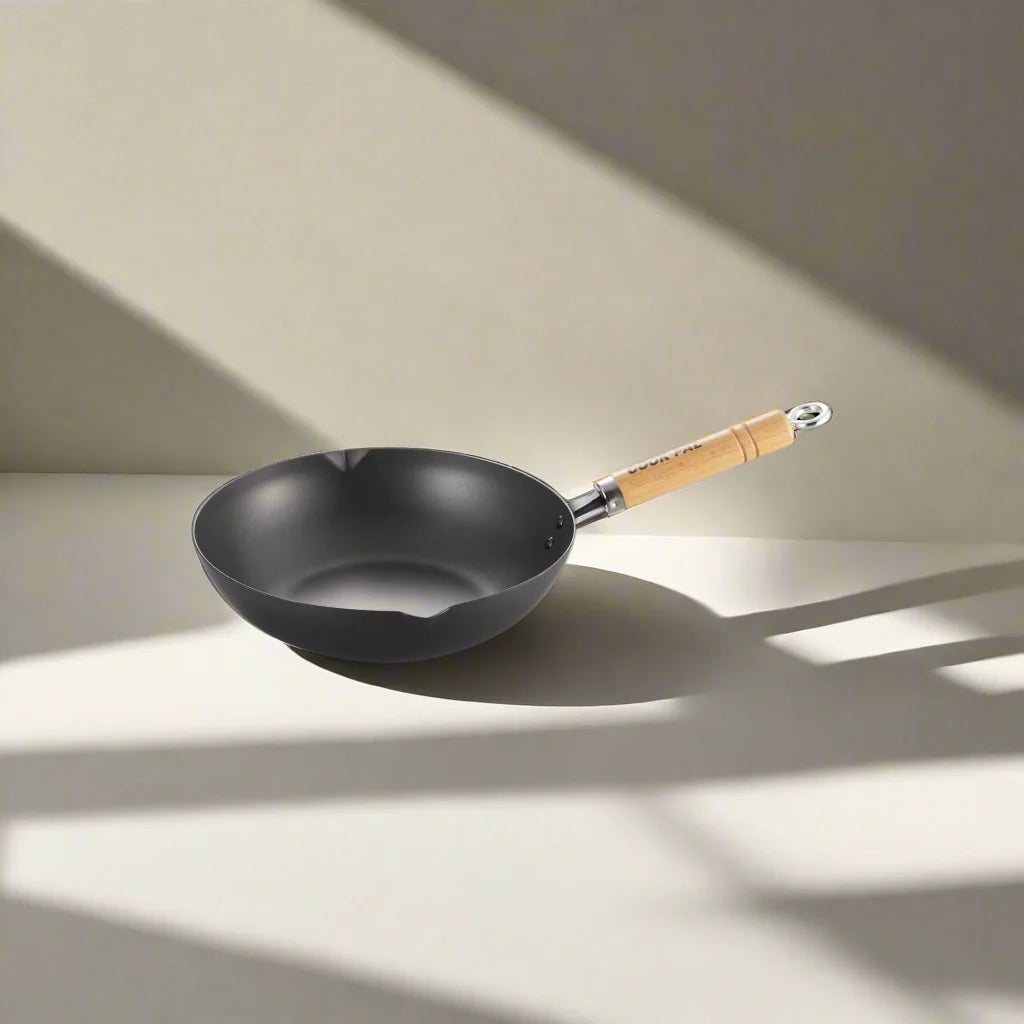 Yoshikawa Cook-Pal Ren 28cm Nitrided Carbon Steel Deep Frying Pan