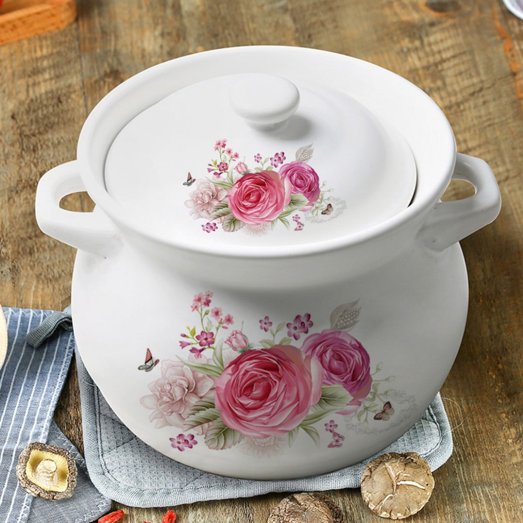 Ceramic Soup Pot 1.6L- Garden