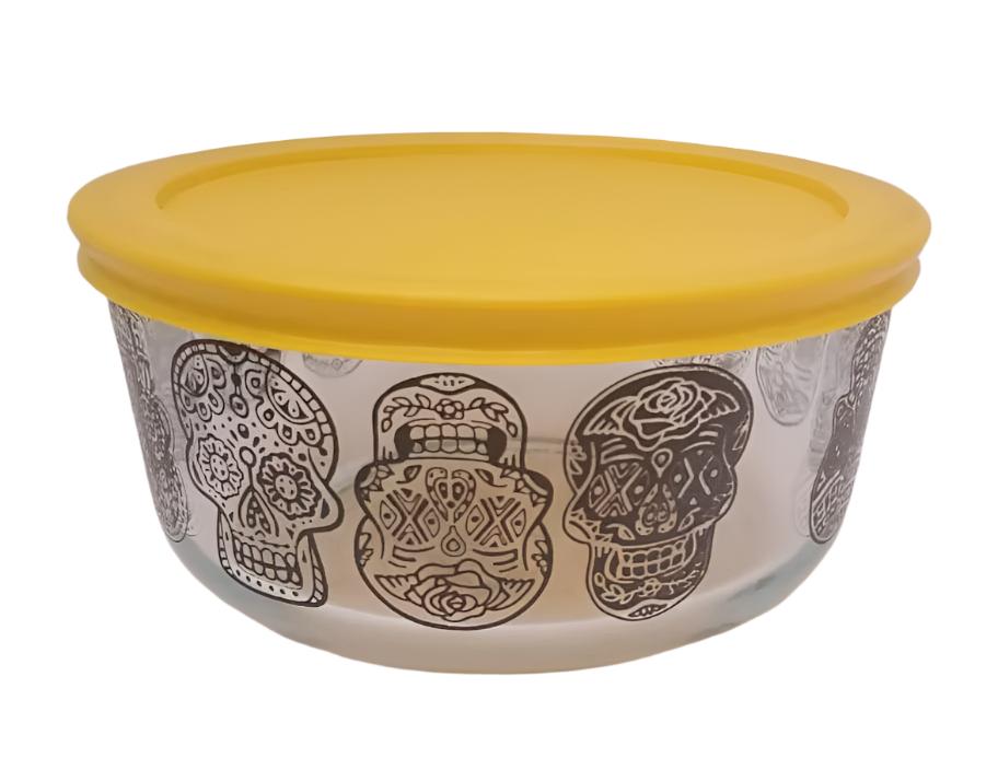 4 Cup Decorated Pyrex Halloween Day of the Dead