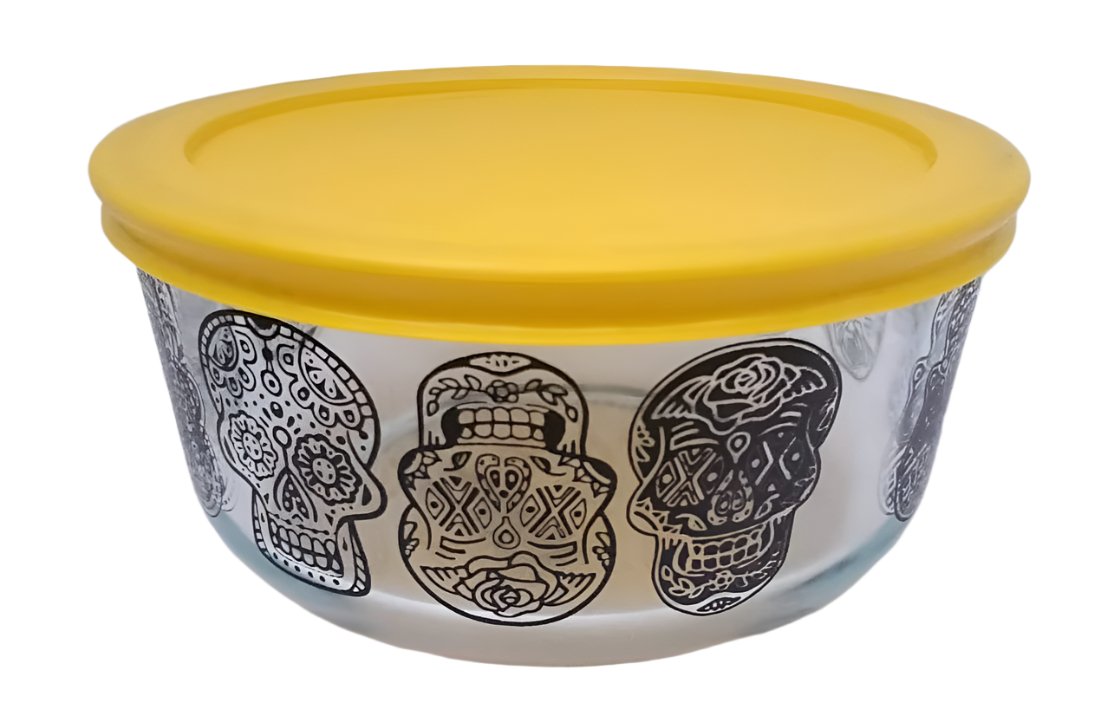 4 Cup Decorated Pyrex Halloween Day of the Dead