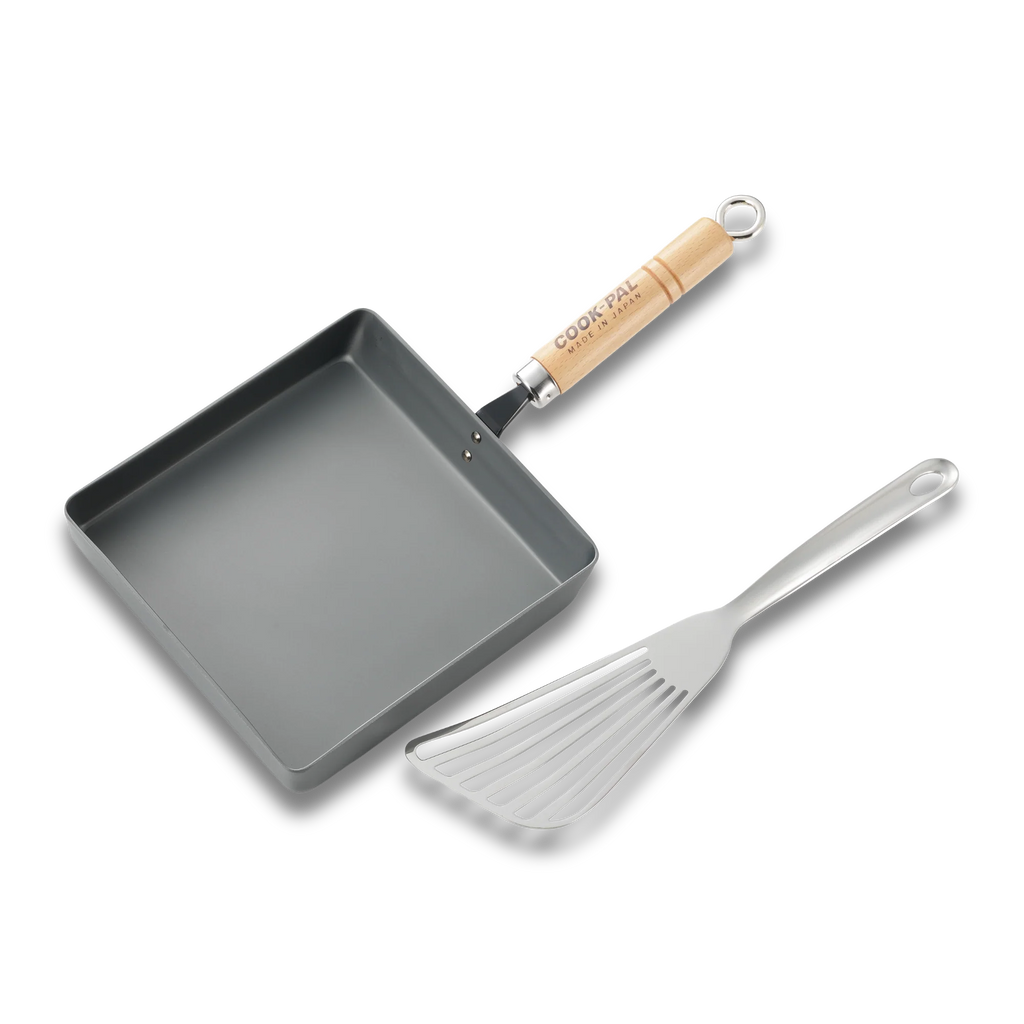 Yoshikawa Cook-Pal Ren Large Nitrided Carbon Steel Rolled Egg/Omelet Pan (Tamagoyaki)