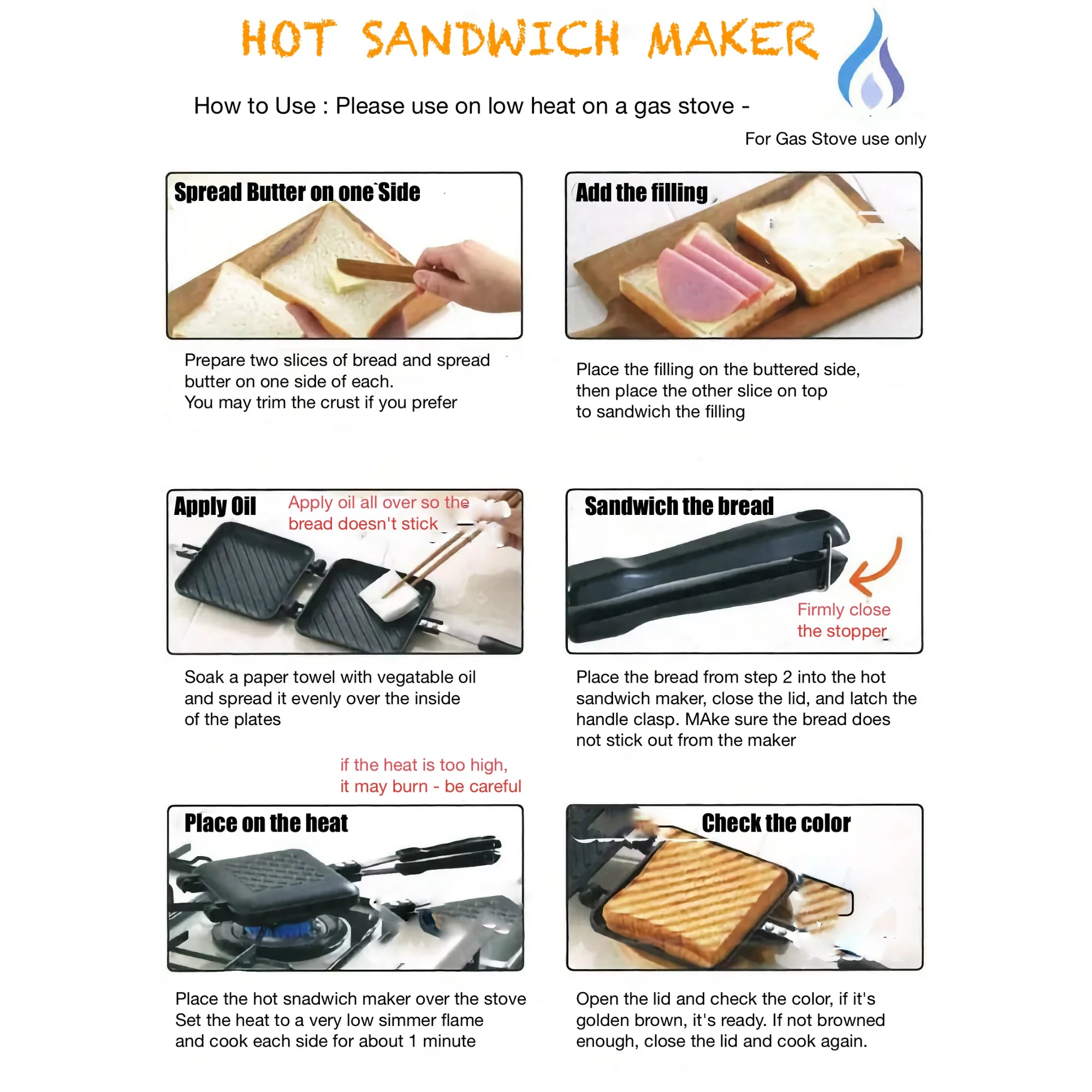 Yoshikawa Hot Sandwich Maker – Japanese Stovetop Panini Press