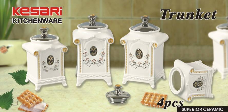 4pc Canister Set Trunket