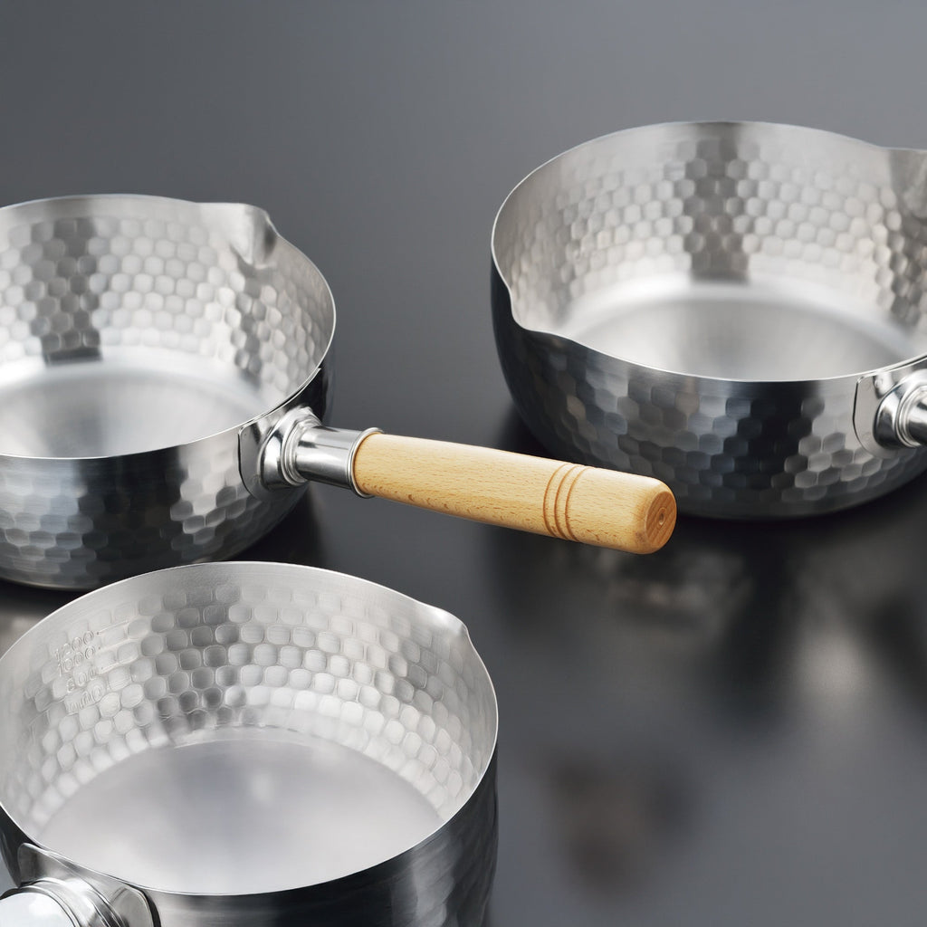 Yoshikawa Yukihira Saucepan 20 cm | 2.1 L Stainless Steel with Wooden Handle