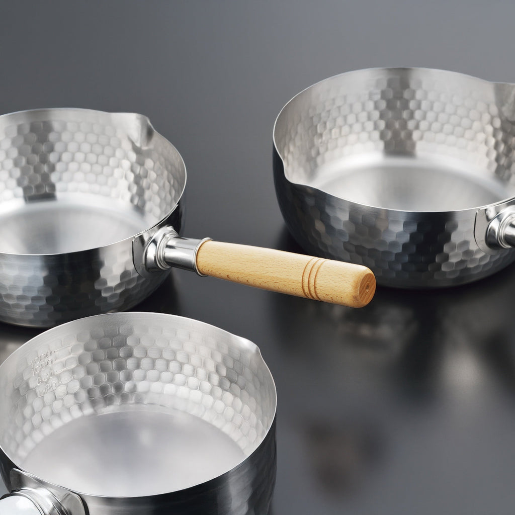 Yoshikawa Yukihira Saucepan 20 cm | 2.1 L Stainless Steel with Wooden Handle