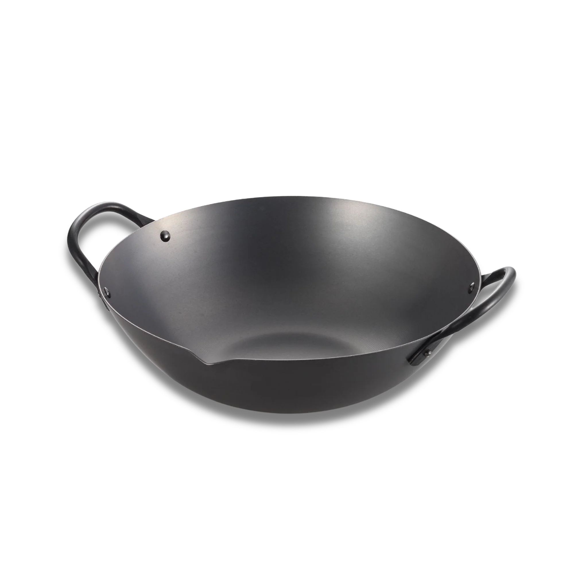 Yoshikawa Cook-Pal Ren 36cm Nitrided Carbon Steel Guangdong Round-Bottom Wok