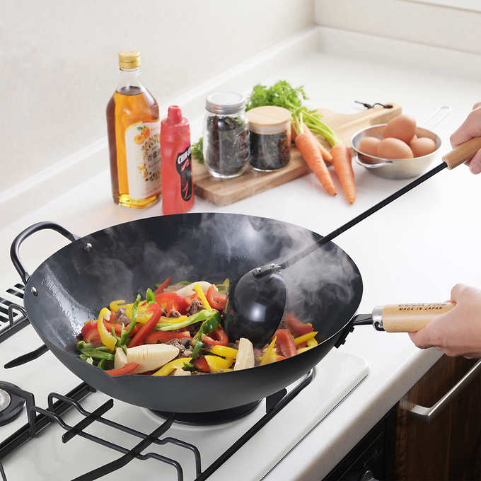 Yoshikawa Cook-Pal Ren 36cm Nitrided Carbon Steel Beijing Wok
