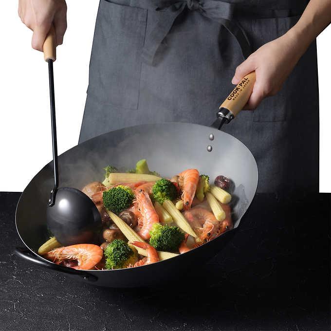Yoshikawa Cook-Pal Ren 36cm Nitrided Carbon Steel Beijing Wok