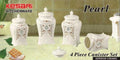 Ceramic Canister 4 Piece Set Pearl